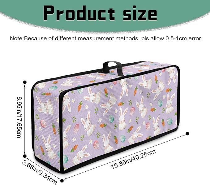 Easter Happy Bunny Toaster Cover Decor, Dust-proof 2 Slice Toaster Cover with Top Handle Small Appliance Covers Machine Washable Kitchen Appliance Covers for Modern Home