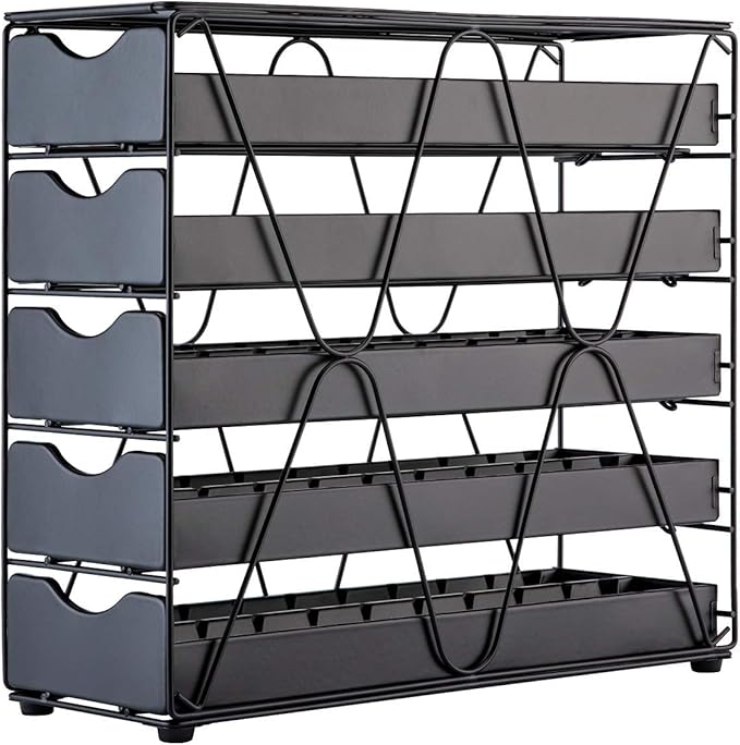 FlagShip for Nespresso Pod Holder Drawer Large Mullti Tier Coffee Pod Holder Vertuo (5 Tier (100Pods))