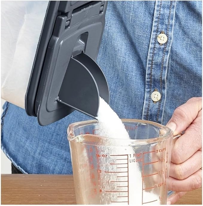 3.5 Quart Plastic Food Dispenser, Clear Bottle with Gray Lid (1 piece) 7.5 inches long x 3.75 inches wide x 9.25 inches high