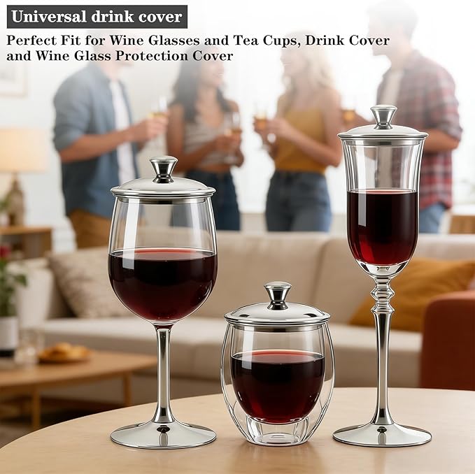 2.7Inch Stainless Steel Universal Drink Covers, Gooseneck Kettle Lid, Mini Lid for Tea Cups, Drink Cover, Coffee Mugs, Tea Cups, Beers