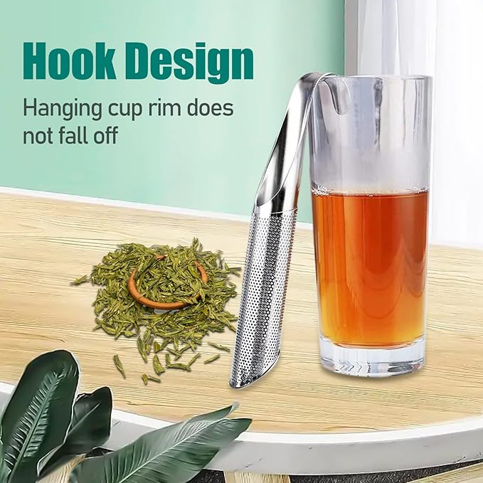 3 Pcs Tea Infuser and 1 Brush, tea diffusers for loose teaTea Infuser for Loose Tea Leaf, Coffee, Spices, Seasonings,Tea Infusers Pen with Hook