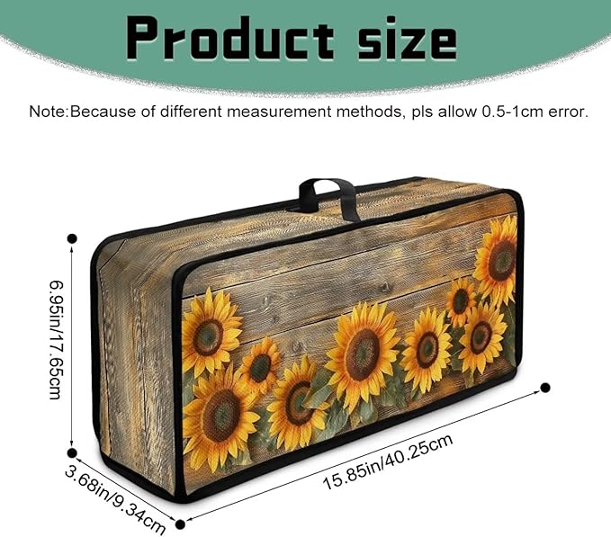 2 Slice Slim Toaster Cover Sunflower Wooden Toaster Cover Easy to Fold and Store Dust-proof Kitchen Appliance Protector Universal Fit