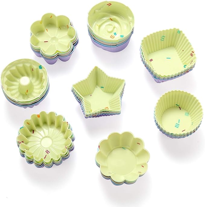 51PCS Silicone Bakeware Set Silicon Cake Molds Set For Baking, Including Baking Pan, Cake Mold, Cake Pan, Toast Mold, Muffin Pan, Donut Pan, And Cupcake Mold Silicone Baking Cups Set