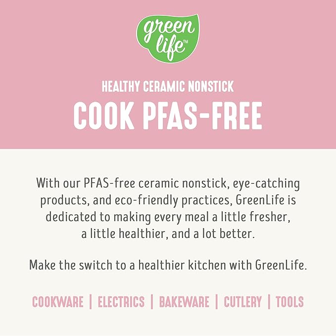 GreenLife Rice Cooker with Removable PFAS-Free Ceramic Nonstick Pot, 3-Cups Uncooked/6-Cups Cooked, Grains & Oatmeal Multicooker, Compact One-Switch Design, Auto Keep Warm, Easy Clean, Pink