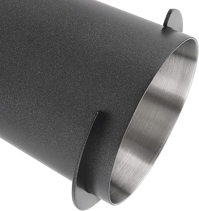 2PCS Coffee Dosing Cup 54mm, Stainless Steel Espresso coffee Dosing Cup Espresso coffee Machine Accessories, Coffee Powder Feeder Part coffee Grinder Powder cup Compatible (2, Black, 54mm)