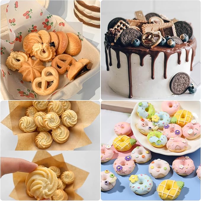Donut Fondant Molds 4Pcs Silicone Cookie Molds for Baking Cake Decorating Candy Chocolate Flower Paste Sugar Craft Marzipan Jelly Mousse Clay Projects Resin Gypsum