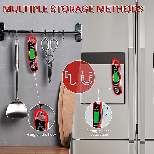 Meat Thermometer Digital,IP67 Waterproof Cooking Thermometer with Backlight, Calibration & Hold Function,Food Thermometer for Cooking,Outdoor Grilling,Suitable as Stocking Stuffers for Men