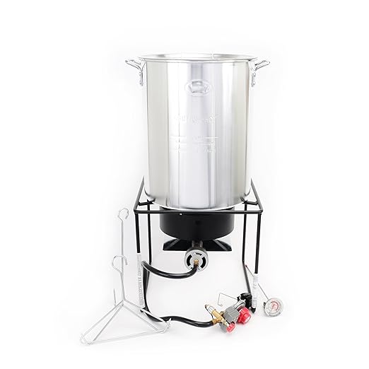Turkey Fryer King Kooker 12RTFD 29Qt. Propane Outdoor Cooker Package with Battery Operated Timer, Silver