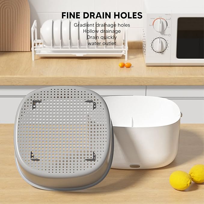 360 Degree Ultrasonic Fruit and Vegetable Washing Machine Cleaner for Home Kitchen - Food Purifier Device Removes Pesticides from Produce and Meats