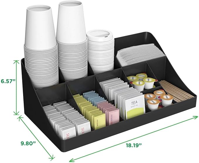 Mind Reader Snack Storage Bundle with Coffee Cup Organizer (Black)