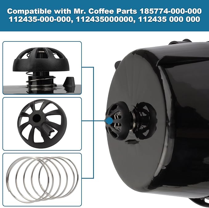 Showingo Coffee Replacement Brew Basket Spring Loaded Stopper Kits Compatible with Mr. Coffee 112435-000-000 185774-000-000 Hamilton 990117900 990237500 Coffee Machine Accessory(2 packs)