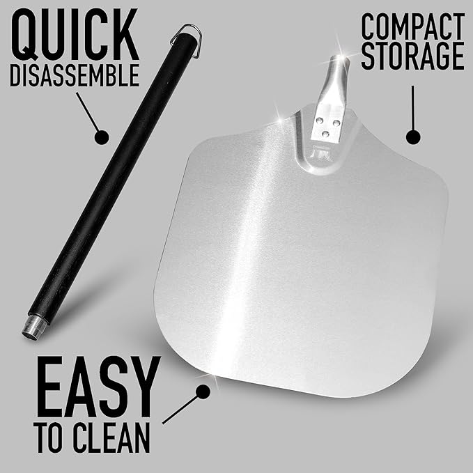 Kitchenware King™ - Premium Pizza Peel 12 inch For Crispy Crust Results - Essential Pizza Spatula Paddle For Outdoor And Indoor Cooking - Premium Innovated Non-Stick Paddle For Baking Steel And Stone