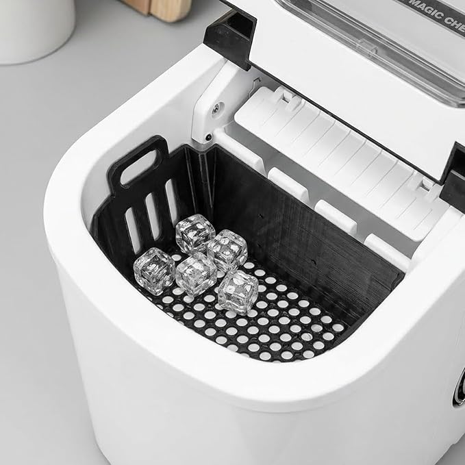 Replacement Ice Basket Compatible with Magic Chef & for Frigidaire Countertop Ice Makers - Durable Storage Bucket, Direct Fit Spare Part, No Assembly Required (Black)