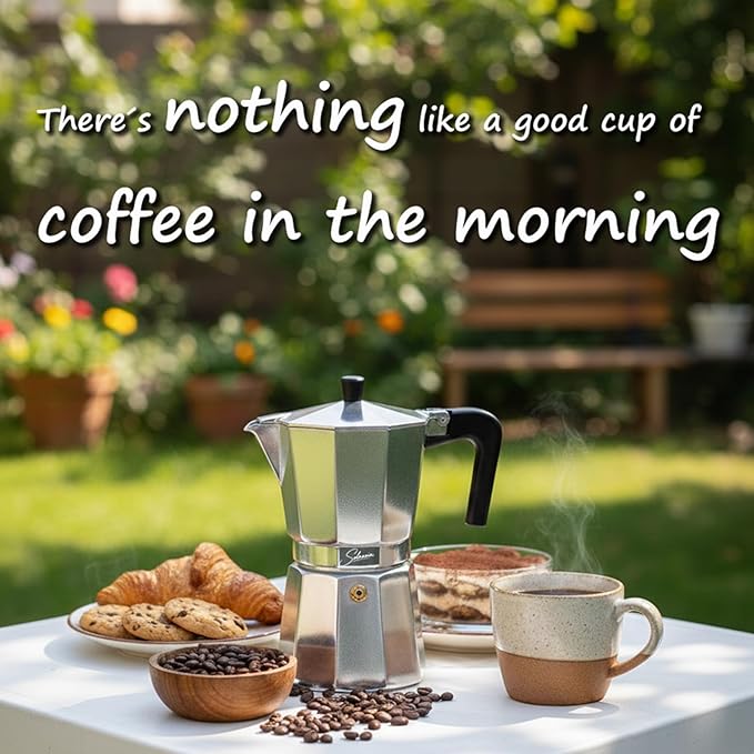 12 Cup Stovetop Espresso Maker Italian Moka Pot, Stove Top Cuban Coffee Maker, Greca Mocha Pot(Basic, 20 oz/600ml)