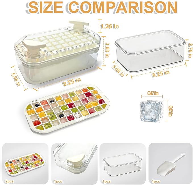 Mini Ice Cube Tray with Lid and Bin + Mini Ice Cube Trays with Lids