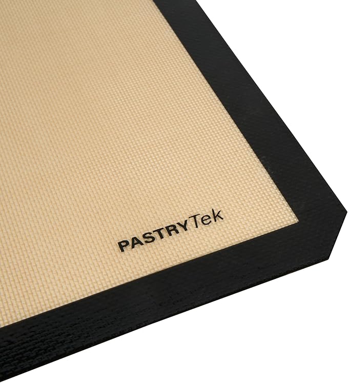 Restaurantware Baking Mat Pack of 1 Non-Stick 11.8"x15.7" Silicone Half Size Baking Mat, Rectangle Reusable Durable Oven-Friendly Anti-Slip Sheet for Kneading Rolling Shaping Dough, Tan and Black