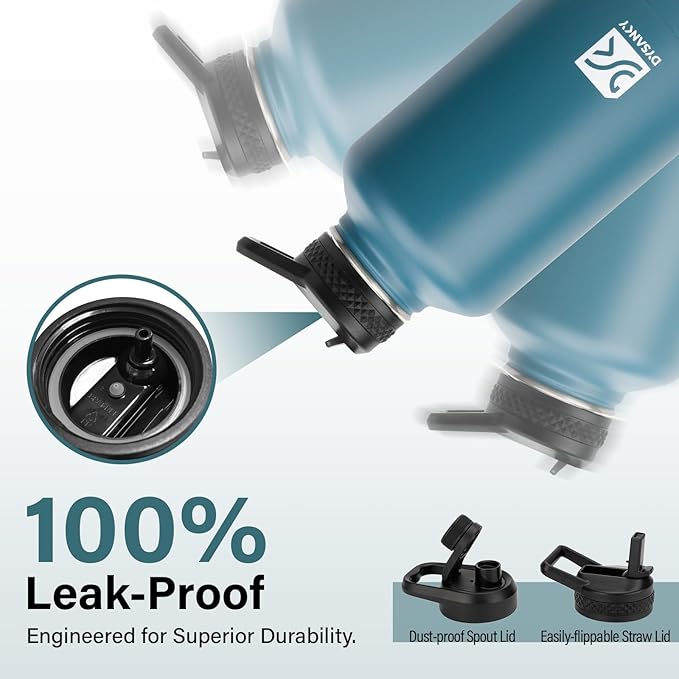 DYSANKY Insulated Water Bottle | Thickened Stainless Steel Vacuum Metal | Portable Sports Half Gallon Large Water Jug for Gym and Hiking with Straw, Carrier Bag, Handle Strap | BPA-Free 64 oz
