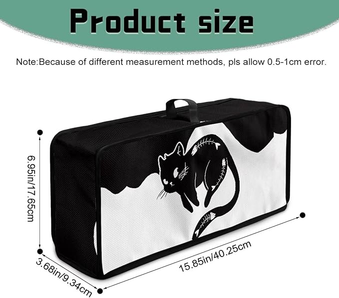 Thin Toaster Cover 2 Slice Washable Toaster Cover 2 Slice Machine Anti Fingerprint Protection for Small Appliances, Easy to Fold and Store, Black Cat Painting