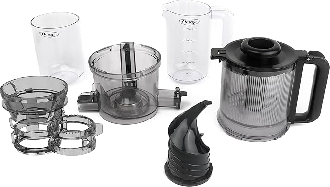 Omega Cold Press Juicer – Slow Masticating Hands Free Juicer Machine for Vegetables and Fruits with Wide Mouth Hopper for Whole Recipe Batch Juicing, Time Saving Series, Easy to Clean, 150-Watt Motor