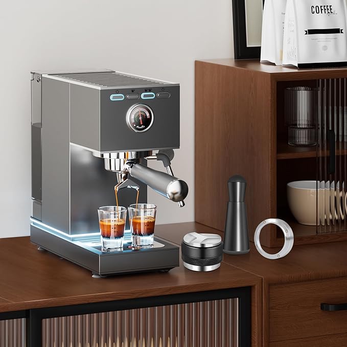 Reoszeank 58mm Espresso Accessories Kit, Coffee Distributor and Tamper Leveler, WDT Tool and Dosing Funnel Set Fits 58 mm Espresso Machines and Portafilters