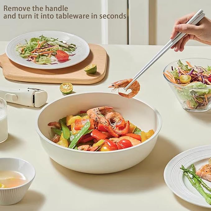 2 PC Removable Pot Handle Cream White, Universal Pan Handle, Replacement Handle for Pots and Pans, Fits All Cookware, Durable & Heat-Resistant