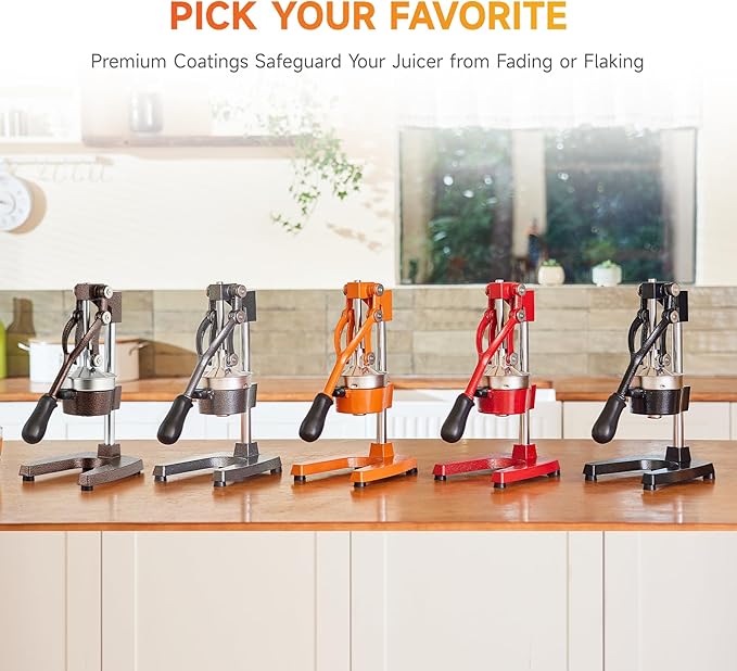 CO-Z Hand Press Juicer Machine, Manual Orange Juicer and Professional Citrus Juice Press for Orange Watermelon Pom Lime Lemon Juice Cocktail, Commercial Lemon Squeezer and Orange Crusher, Copper