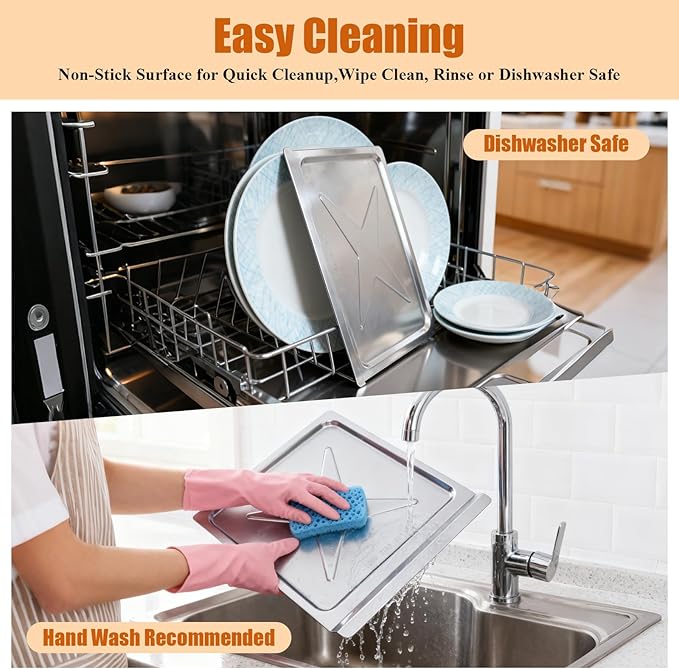 Crumb Tray Replacement for Emeril Lagasse 26 Qt Extra Large French Door Air Fryer, Crumb Tray with 4 Pcs Oven Liners Accessories for Emeril Lagasse 26 Qt Air Fryer