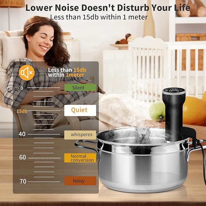 CATTLEMAN Sous Vide Cooker WiFi, 1000W, IPX7 Waterproof, Immersion Circulator for Sous-Vide, Suvee Cooker, Sous Vide Machine with Cookbook, Precision Temperature & Timer, Noise-free