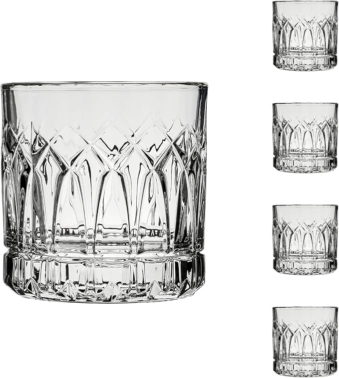 Ocean by Anchor Hocking Traze Past Rocks Glasses (4-Pieces), 12-ounce, Dishwasher Safe