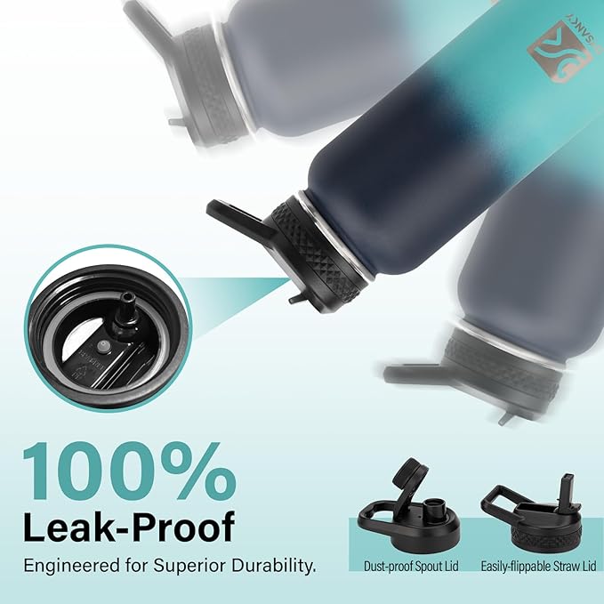 DYSANKY Insulated Water Bottle | Thickened Stainless Steel Vacuum Metal | Portable Sports Water Jug for Gym and Hiking with Straw, Carrier Bag, Handle Strap | BPA-Free 32 oz