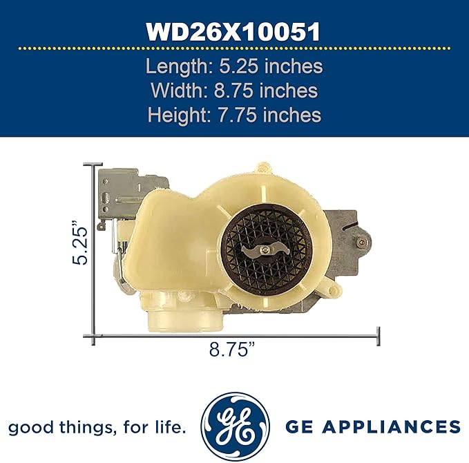GE WD26X10051 Genuine OEM Pump and Motor Assembly for GE Dishwasher