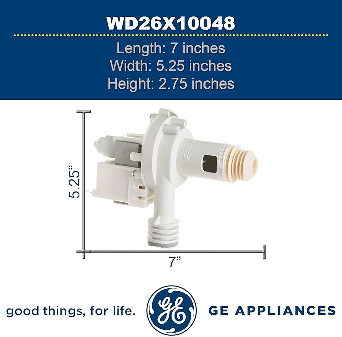 GE WD26X10048 Genuine OEM Drain Pump Assembly for GE Dishwashers