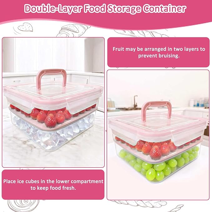 moleath Bento Box with 6 Removable Compartments Lunch Box, Microwave & Dishwasher Safe, Leakproof BPA-Free Snack Containers Ideal for Office, Picnic, Camping, Party, Travel, Pink