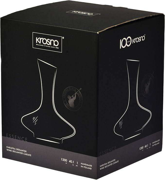 Krosno Essence Wine Decanter, 40.6 oz, Handcrafted Glass, Elegant and Functional Design, Perfect for Decanting and Serving Wine | Lead-Free Crystal Glass