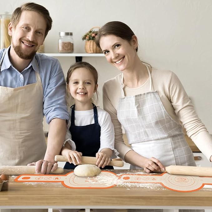 Silicone Bread Sling Oval and Round, 2 PCS Nonstick&Reusable Bread Baking Mats, Easy-To-Clean Dutch Oven Liners, Sourdough Bread Baking Supplies (Oval and Round, Orange)