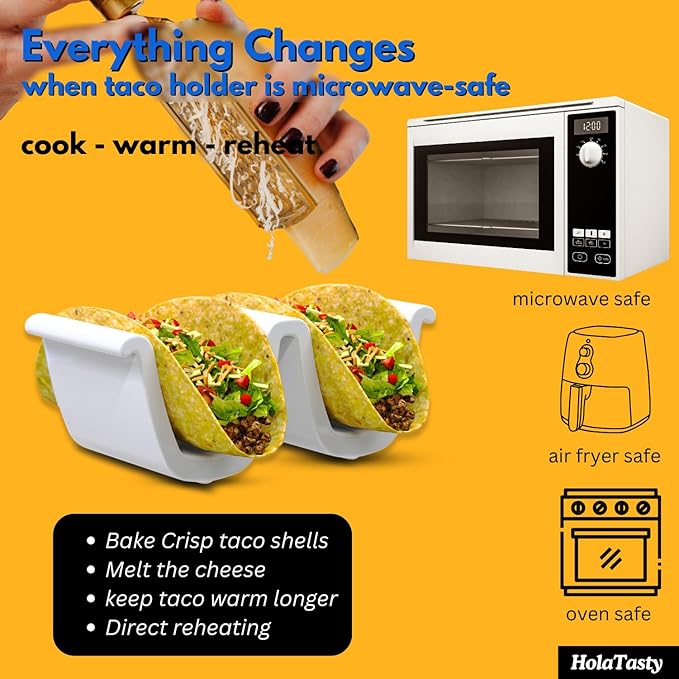 Taco Shell Mold for Baking (set of 2) + Dual Taco Holder (set of 2)