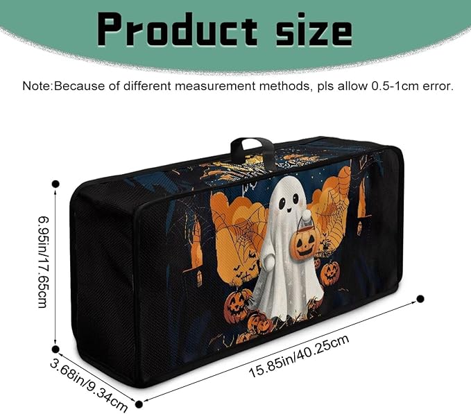 Halloween Ghost Toaster Cover 2 Slice Water-Resistant Folding 2 Slice Slim Toaster Cover, Heat-Resistant Dustproof Protective Covers for Small Appliance