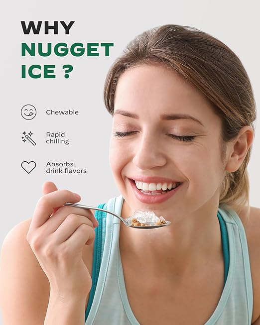 Silonn Nugget Ice Maker Countertop, WiFi Pebble Ice Machine with Soft Chewable Ice, Timer Function and Status Alerts with Silonn App, 33lbs/24H for Home, Kitchen, Office