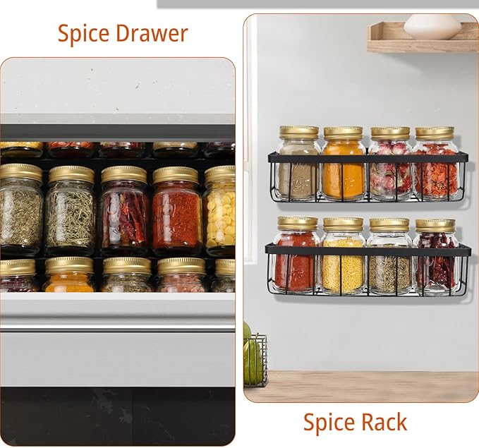 CycleMore 30 Pack 4oz Glass Mason Spice Jars, Round Spice Containers with Gold Metal Caps and Pour/Sift Shaker Lids-80pcs Labels,1pcs Silicone Collapsible Funnel,1Brush and Pen Included