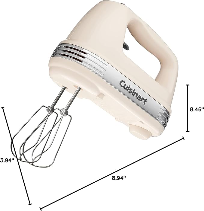 Cuisinart Power Advantage Plus 9-Speed Hand Mixer, 220W-Motor Hand Blender Electric Mixer with 9 Speed Settings, XL Dishwasher-Safe Beaters, 3 Low Mixing Speeds, Storage Case, Cream