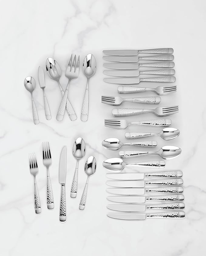 Lenox Eastwood 65-Piece Flatware Set, 12.45 LB, Metallic