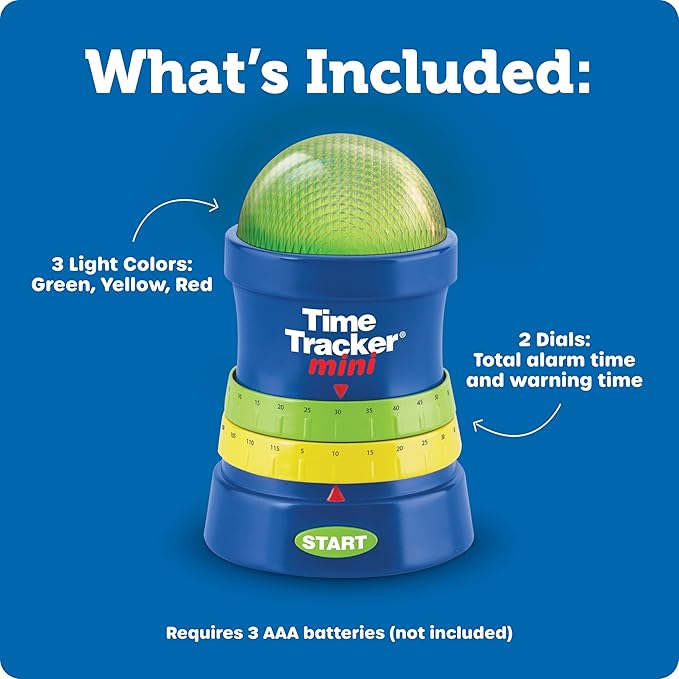 Learning Resources Time Tracker Mini Visual Timer, Classroom Timer, Hand Washing Timer, Auditory and Visual Cue, Ages 3+