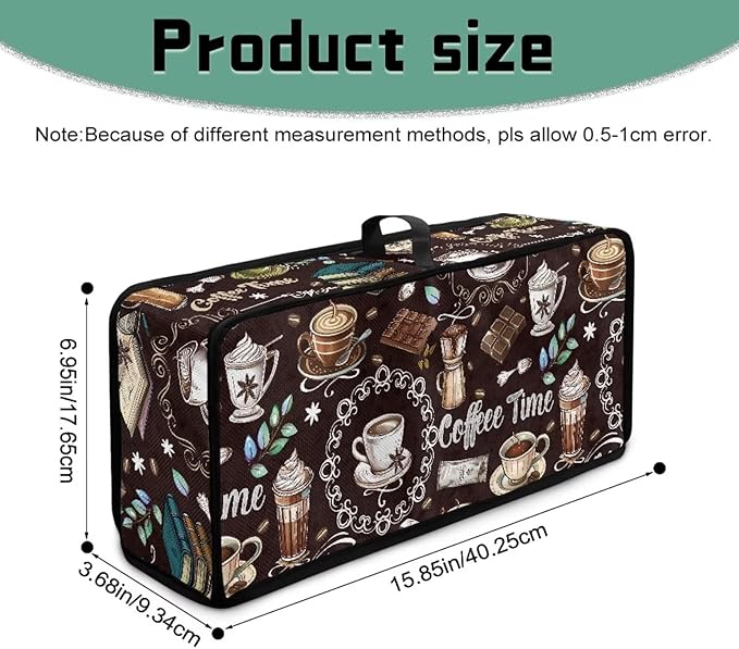 Coffee Toaster Cover 2 Slice Long Slot Toaster Covers 2 Slice, Easy to Fold and Carry Machine Washable Thin Small Appliance Covers for Kitchen