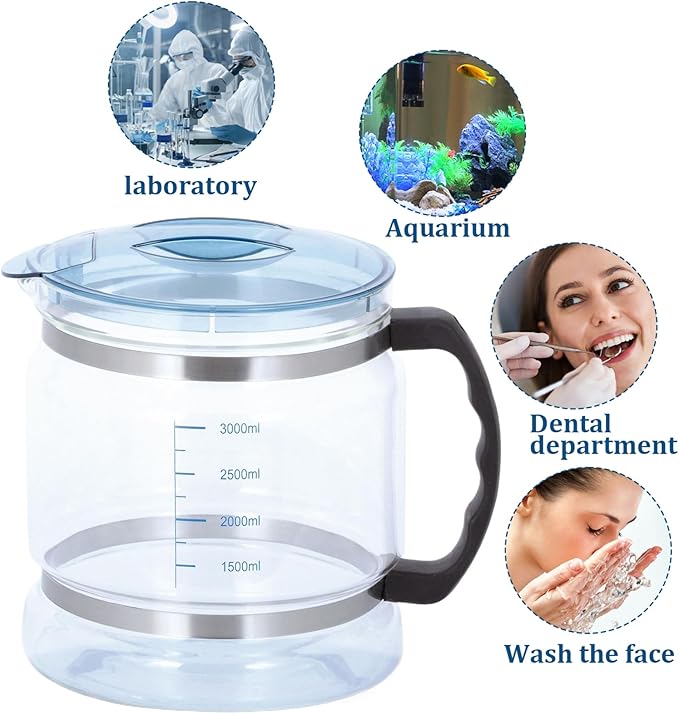 Pitcher Water Filters,Clear 1 Gallon Jug, Replacement Water Distiller Glass Carafe with Scale, Portable Glass Water Filter Pitcher with Handle