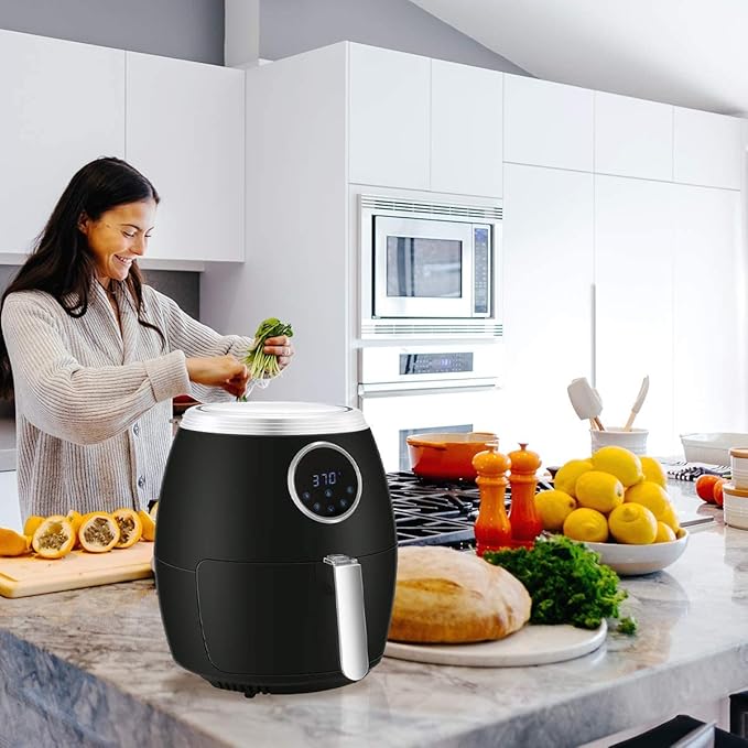 Antarctic Star Air Fryer,6 Quart (5.6 Liter) Electric Hot Air Fryers with LCD Control, Auto Shutoff & Nonstick Basket, Large Family Size with Oilless Cooker for Roasting/Baking/Grilling 1700W