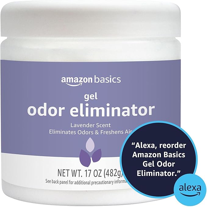 Amazon Basics Gel Odor Eliminator, Activated Charcoal, Lavender Scent, 17 Oz, 1-Pack