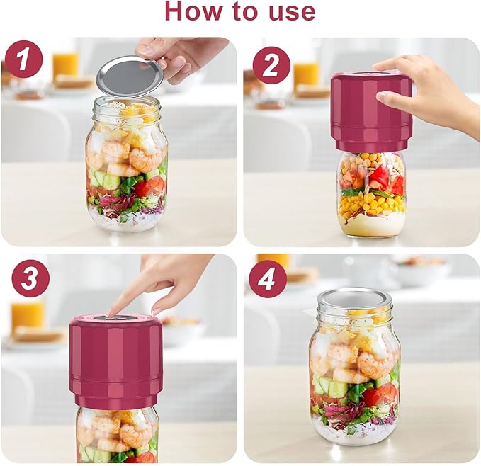 UNERVER M11 Mason Jar Vacuum Sealer - Electric Mason Jar Vacuum Sealer Kit with Wide and Regular Mouth Mason Lids, Jar Vacuum Sealer for Canning Jars, Vacuum Sealing Machine for Food Storage