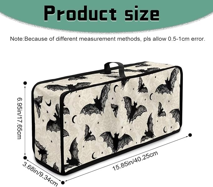 Halloween Toaster 2 Slice Cover Washable Toaster Cover Pretty Floral Small Appliance Covers Dustproof Kitchen Appliance Covers with Top Handle, Bat Print