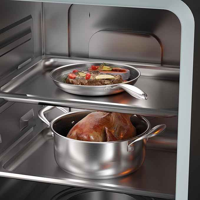 COOKER KING Stainless Steel 7PCS Cookware Set, Pots and Pans Set, Non Stick, Frying Pans, Saucepans & Stock Pot with Lid, Non-Toxic, Induction, Oven, Dishwasher Safe