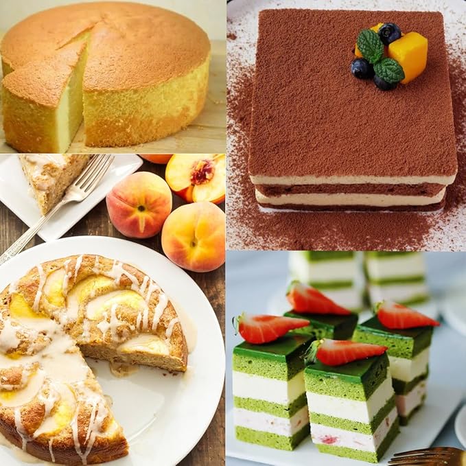 124Pcs Springform Pans Set, Round Square Cake Pans Sets, 7/9/10/11 Inch Cheesecake Pan with Removable Bottom and Cake Decorating Kit Supplies, Spring Form Pans for Baking